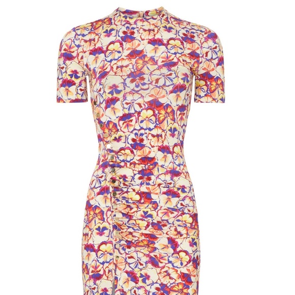 Rabanne Floral Ruched Mini Short-Sleeve Dress, EU 36 - Picture 2 of 13